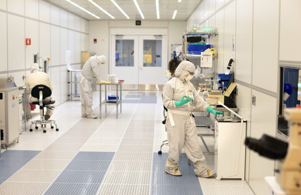 Students working with equipment